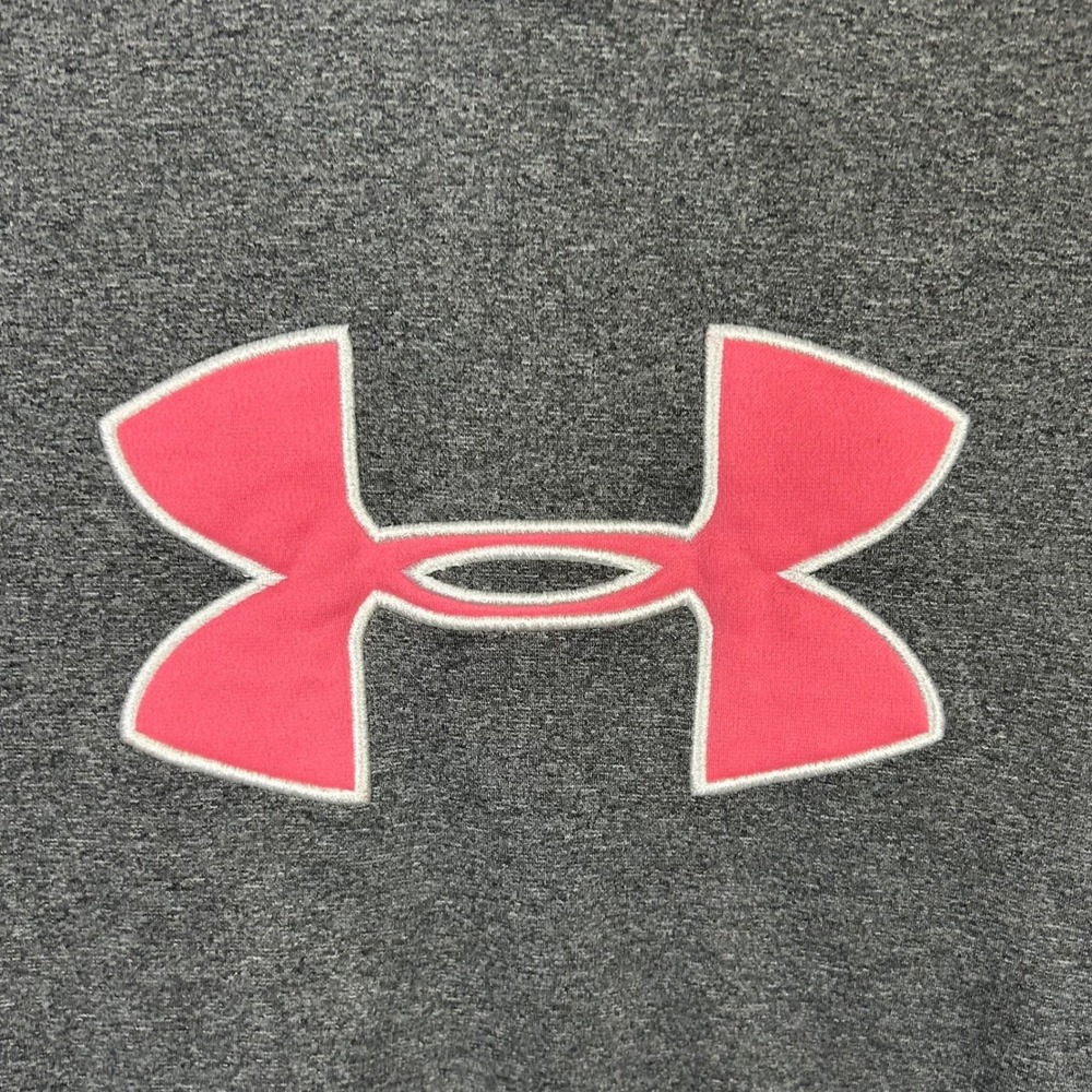 Under Armour UA Storm‎ Hoodie Women's Large Gray Pink Logo Pullover EUC